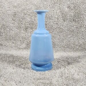 Blue Milk Glass Bud Vase Vintage Mid Century Modern Home Decor